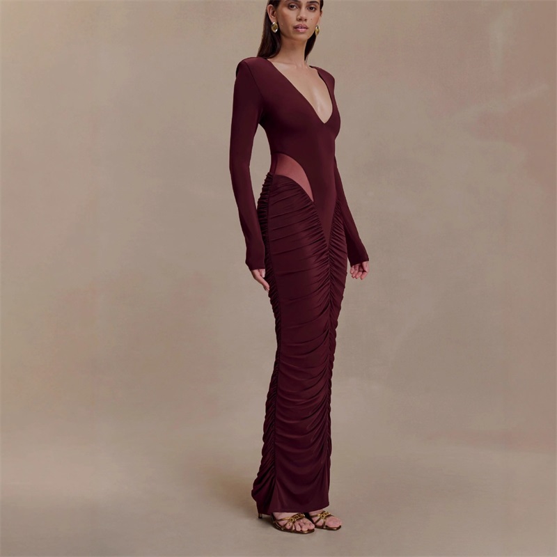 Women Formal Wear Black - Bordo Siyah Kadın Balo Elbise V