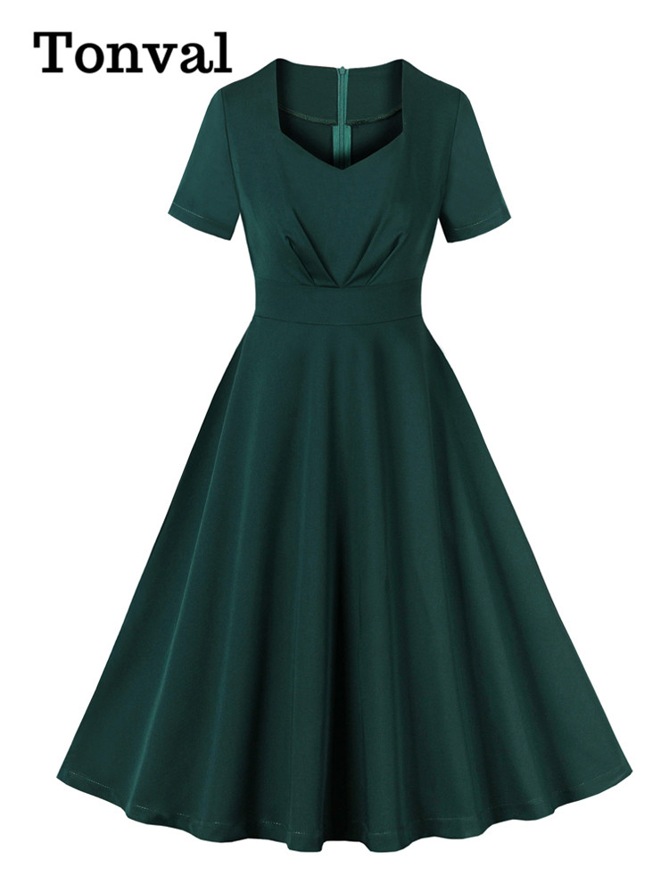 Women'S Green Formal Wear - Tonval Sevgiliye Boyun Dantelli Yüksek Bel