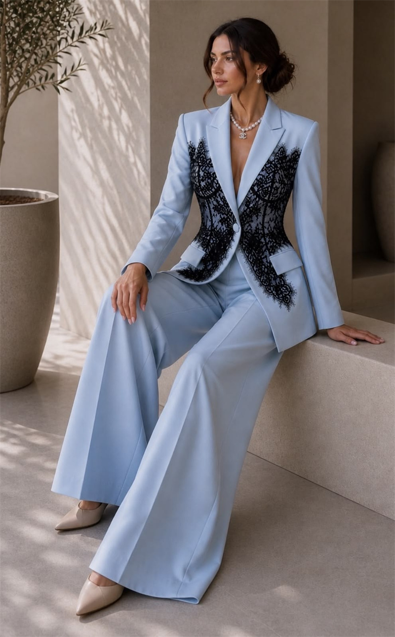 Women'S Formal Wear For A Wedding - Moda Mavi Kadın Takım Elbise Seti