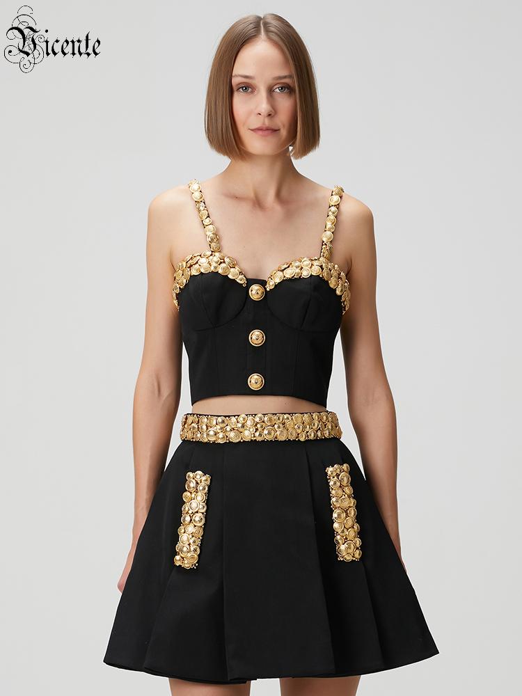 Altın Düğmeli VC Siyah İki Par - Women Formal Wear Black incelemesi ve fiyatı