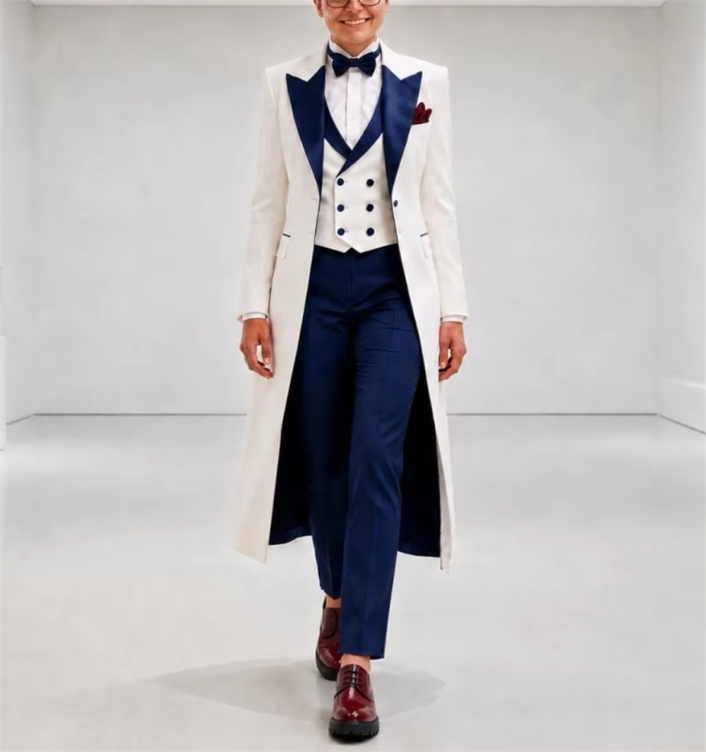 Lacivert Beyaz Kadın Ceket Tak - Women'S Formal Wear For A Wedding incelemesi ve fiyatı